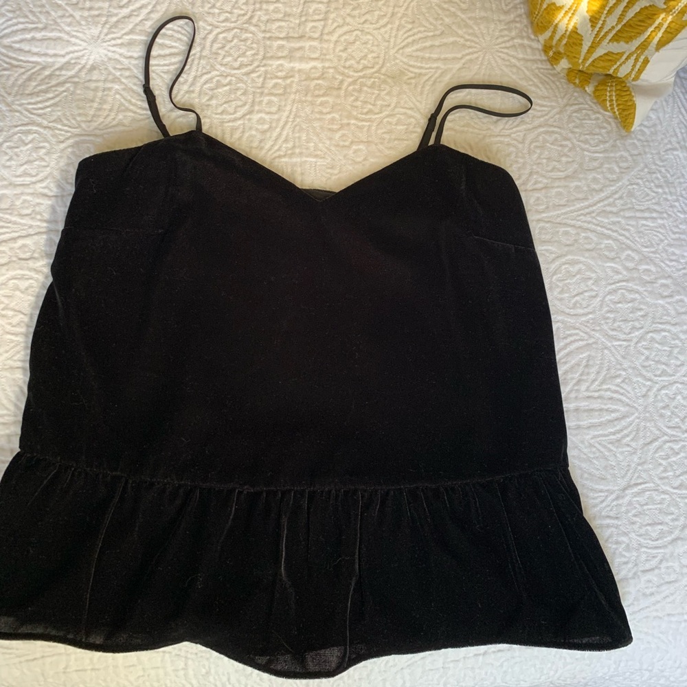 J crew velvet peplum top